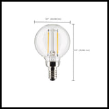 LED G16 Clear Dimmable Round Sputnik Globe Light Bulbs - E12 Candelabra Base - 2700k Warm White