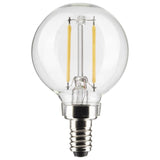 LED G16 Clear Dimmable Round Sputnik Globe Light Bulbs - E12 Candelabra Base - 2700k Warm White