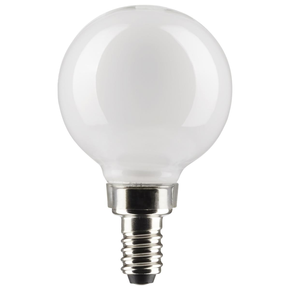 LED G16 White Frosted Dimmable Round Sputnik Globe Light Bulbs
