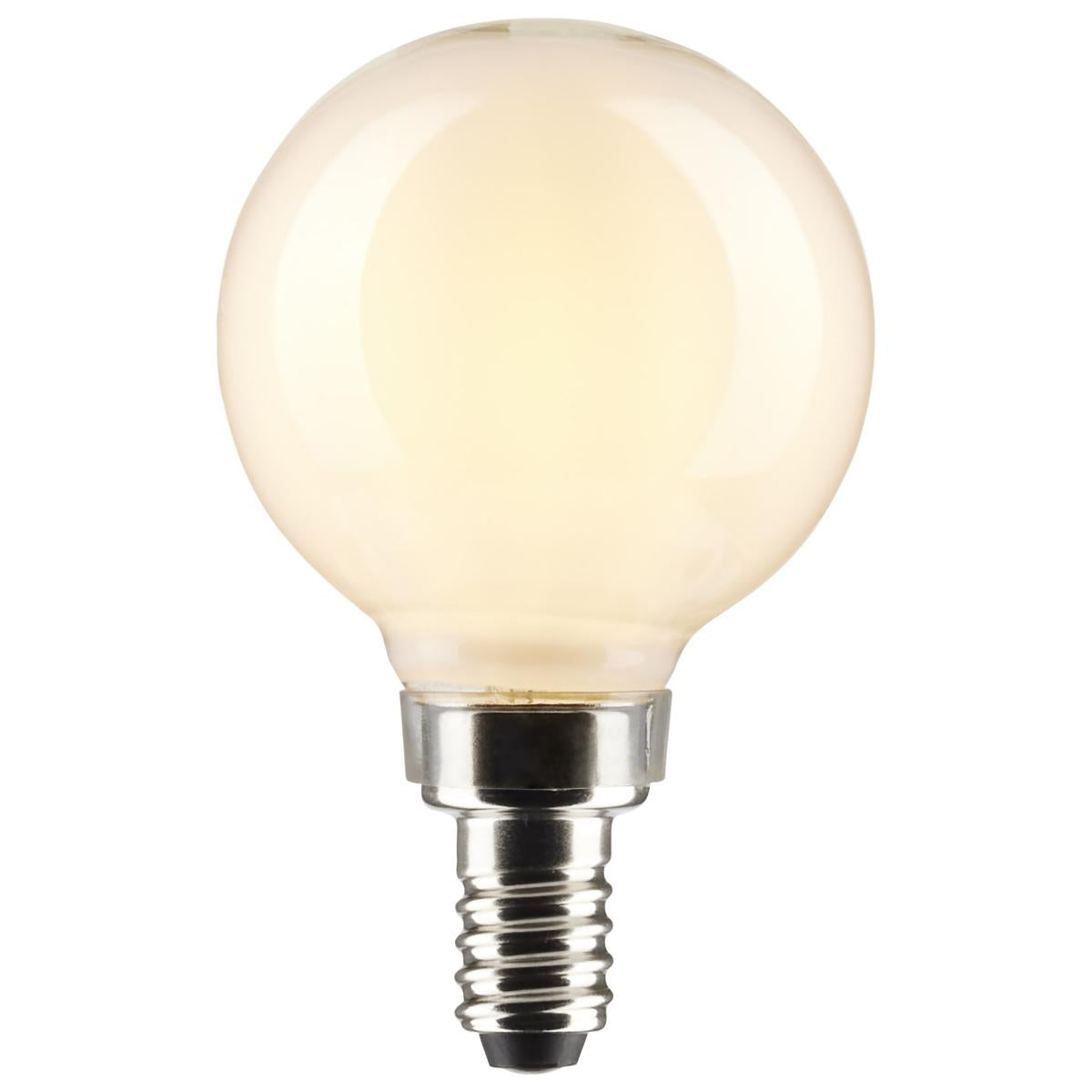 LED G16 White Frosted Dimmable Round Sputnik Globe Light Bulbs
