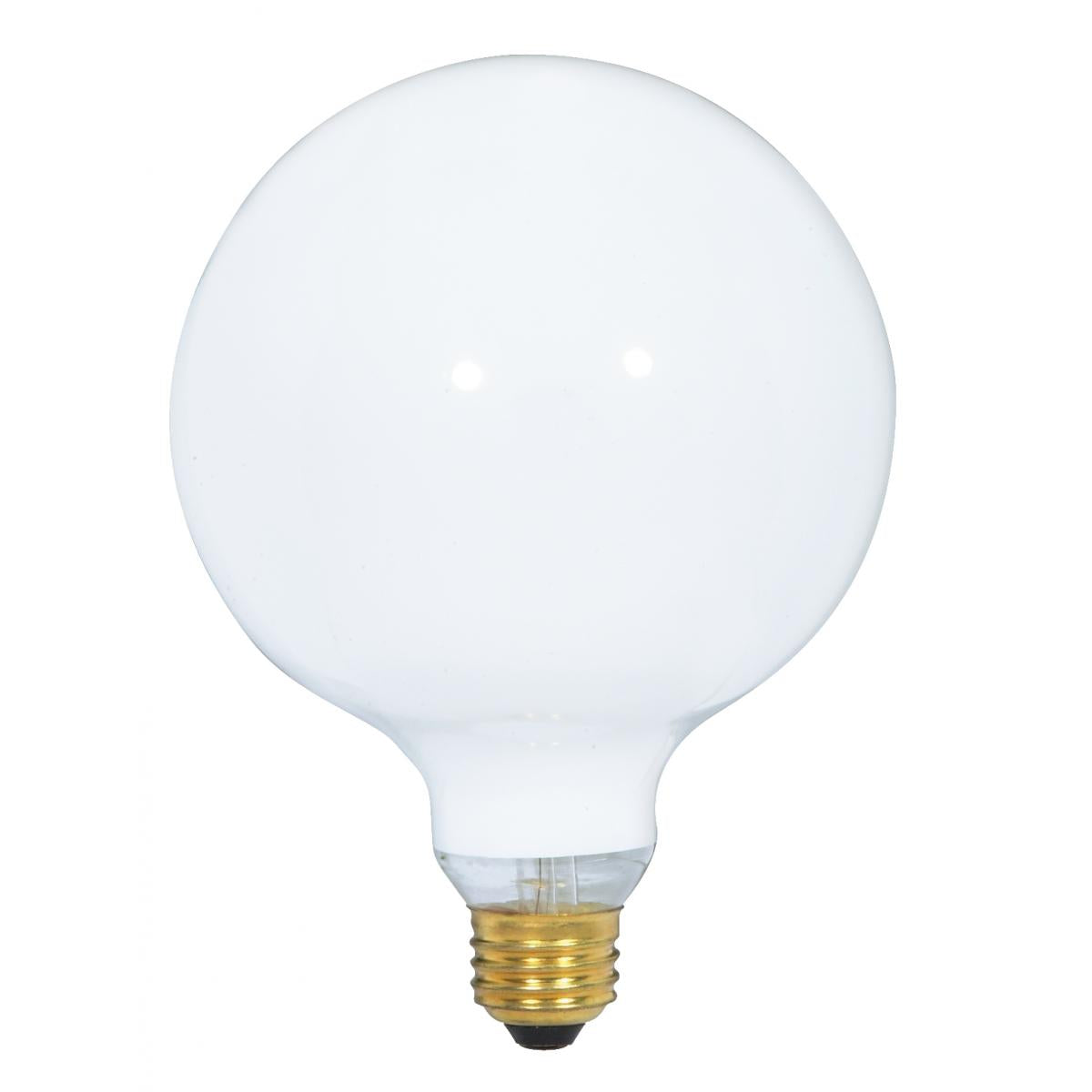 G40 Incandescent 2700k White Frosted Round Globe Light Bulb - 25 / 40 / 60 / 100 / 250 watts
