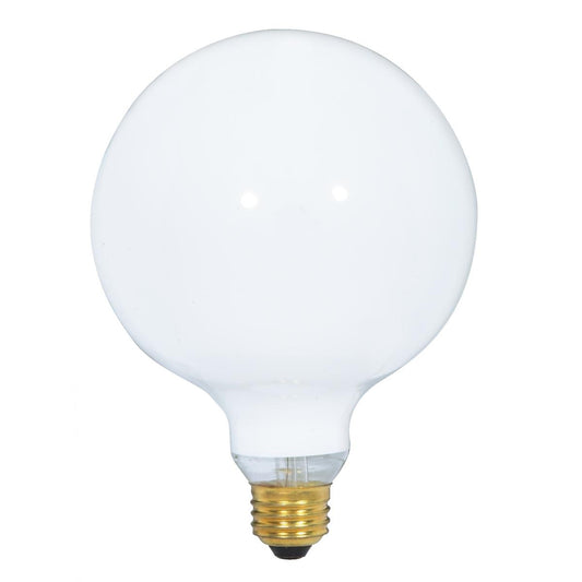 G40 Incandescent 2700k White Frosted Round Globe Light Bulb - 25 / 40 / 60 / 100 / 250 watts
