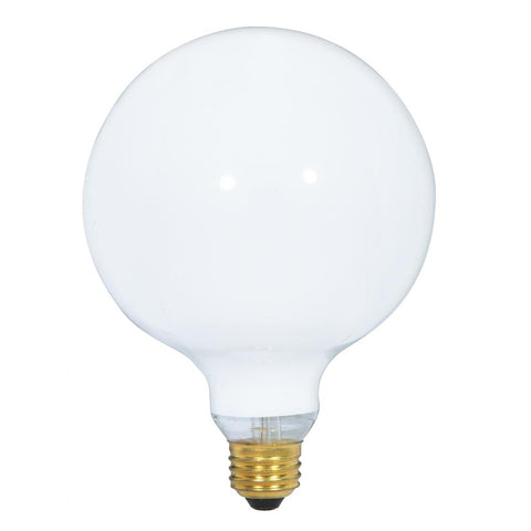 G40 Incandescent 2700k White Frosted Round Globe Light Bulb - 25 / 40 / 60 / 100 / 250 watts
