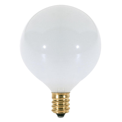 G16 Incandescent Frosted White Globe Light Bulbs