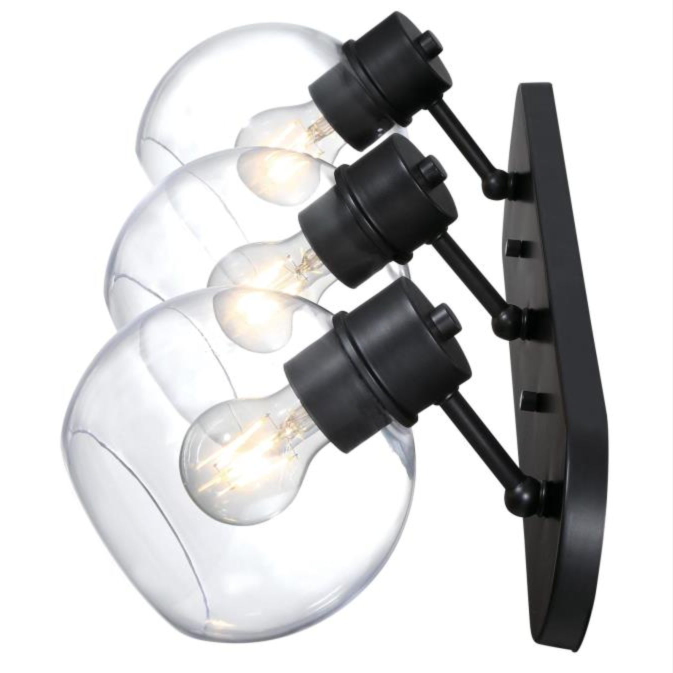 Hyson 3-Light Retro Clear Glass Globe Wall Sconce Vanity Light by Westinghouse