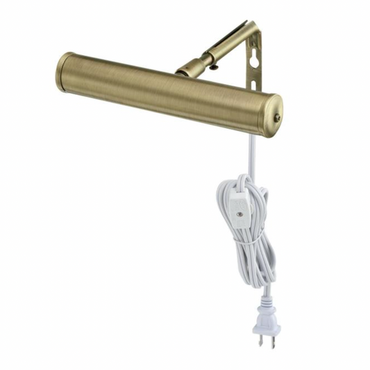 7" Slimline Incandescent Brass Wall-Mount 1-Light Picture Light - Interior Spotlight for Artwork
