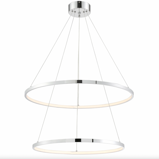 Rimmy Modern Chrome Ring Tiered LED Pendant by Lite Source