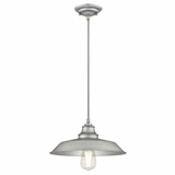 Iron Hill Industrial China Hat Pendant Light in Galvanized Steel 