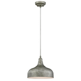 Morton Large Galvanized Steel Modern Metal Shade 1-Light Industrial Pendant 