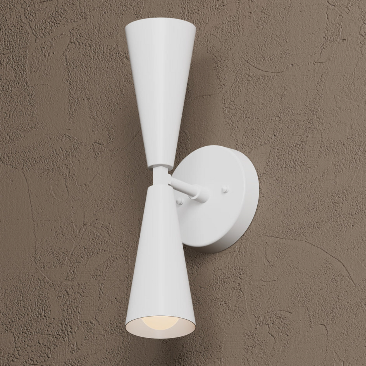 Sedona 2-Light White Pinhole Cone Sconce
