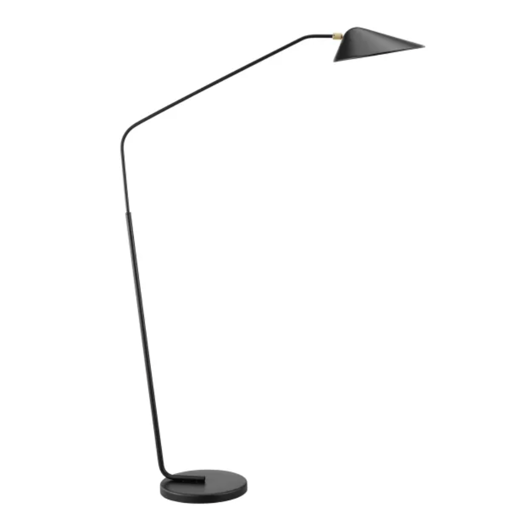 Jerome Modern Black and Gold Arc Floor Lamp by Lite Source
