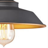 Iron Hill 3-Light Farmhouse Industrial China Hat Bronze + Gold Wall Sconce - Practical Props