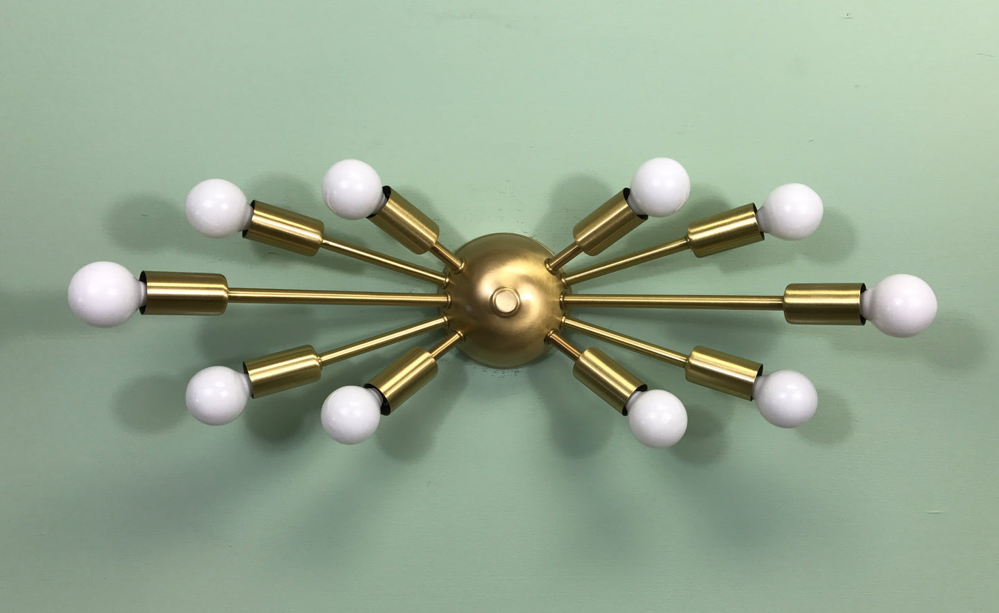 Midcentury Modern Sputnik Wall Sconce Light Satin Brass