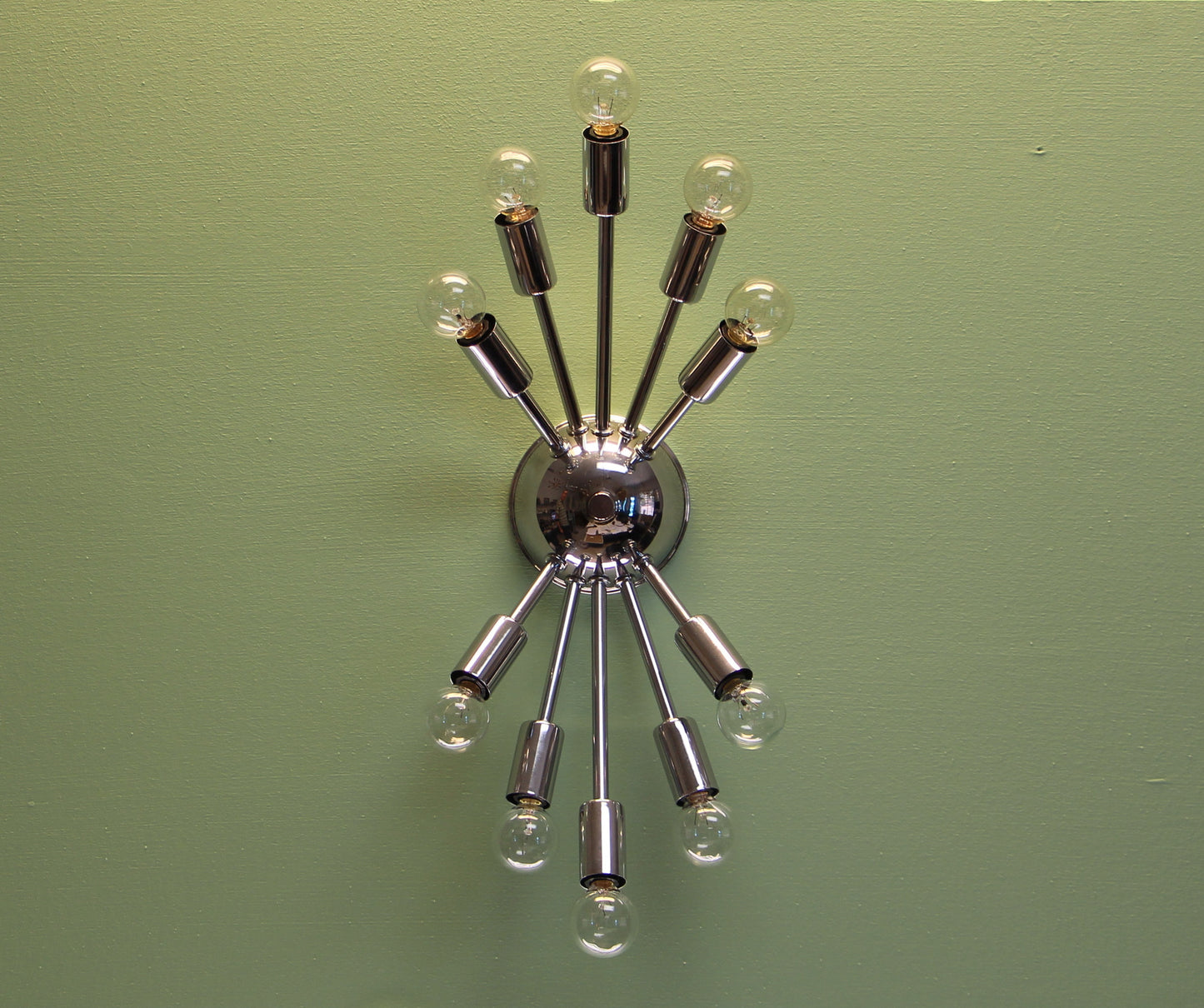 Midcentury Modern Sputnik Wall Sconce Light Chrome
