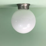 10" Opal Glass Flush Mount Globe with Satin Nickel Hardware