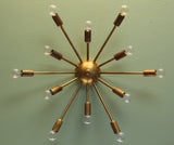 24" Midround Sputnik Wall Sconce Light Raw Brass