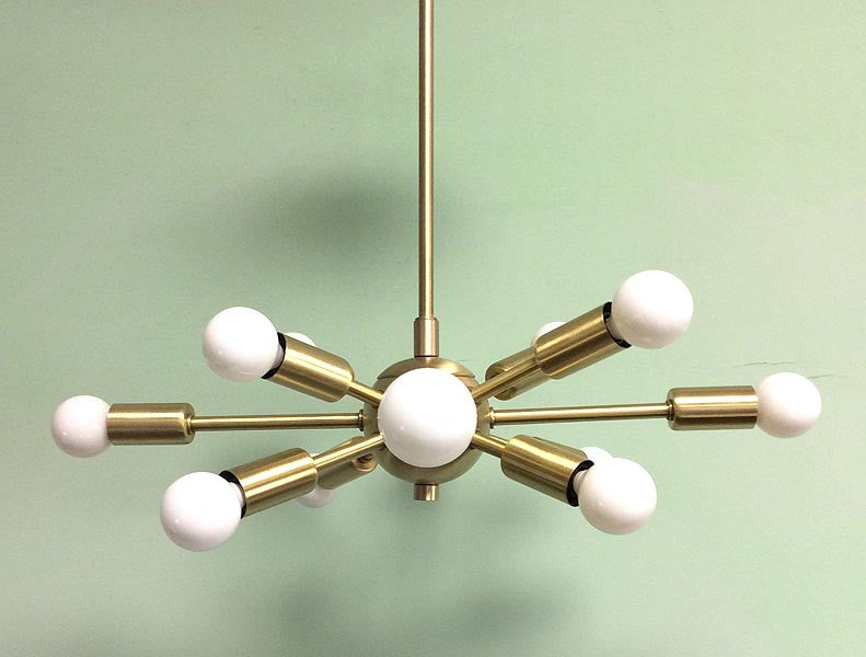 Classic Baby Sputnik Chandelier Satin Brass