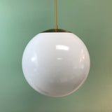 14" White Acrylic Globe Pendant Light by Practical Props