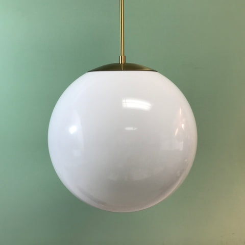 14" White Acrylic Globe Pendant Light by Practical Props