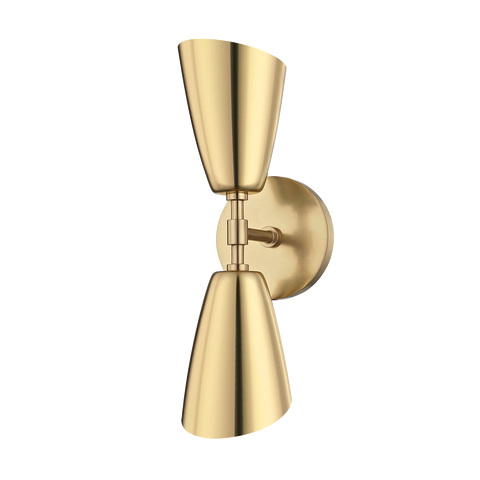 Kai 2-Light Wall Sconce in Modern Brass