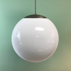 16" White Acrylic Globe Pendant Light by Practical Props