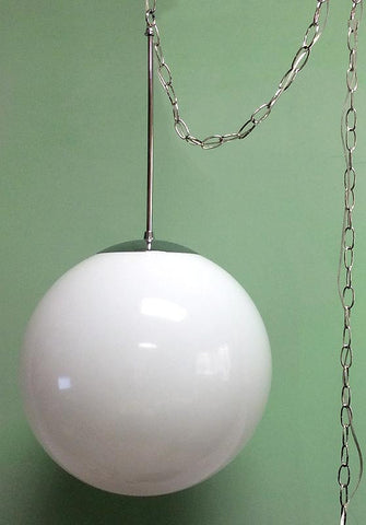 16" Modern Acrylic Globe Swag Pendant Plug-In Light Fixture
