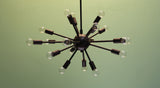 24" Midround Sputnik Chandelier Pendant Light Rubbed Bronze