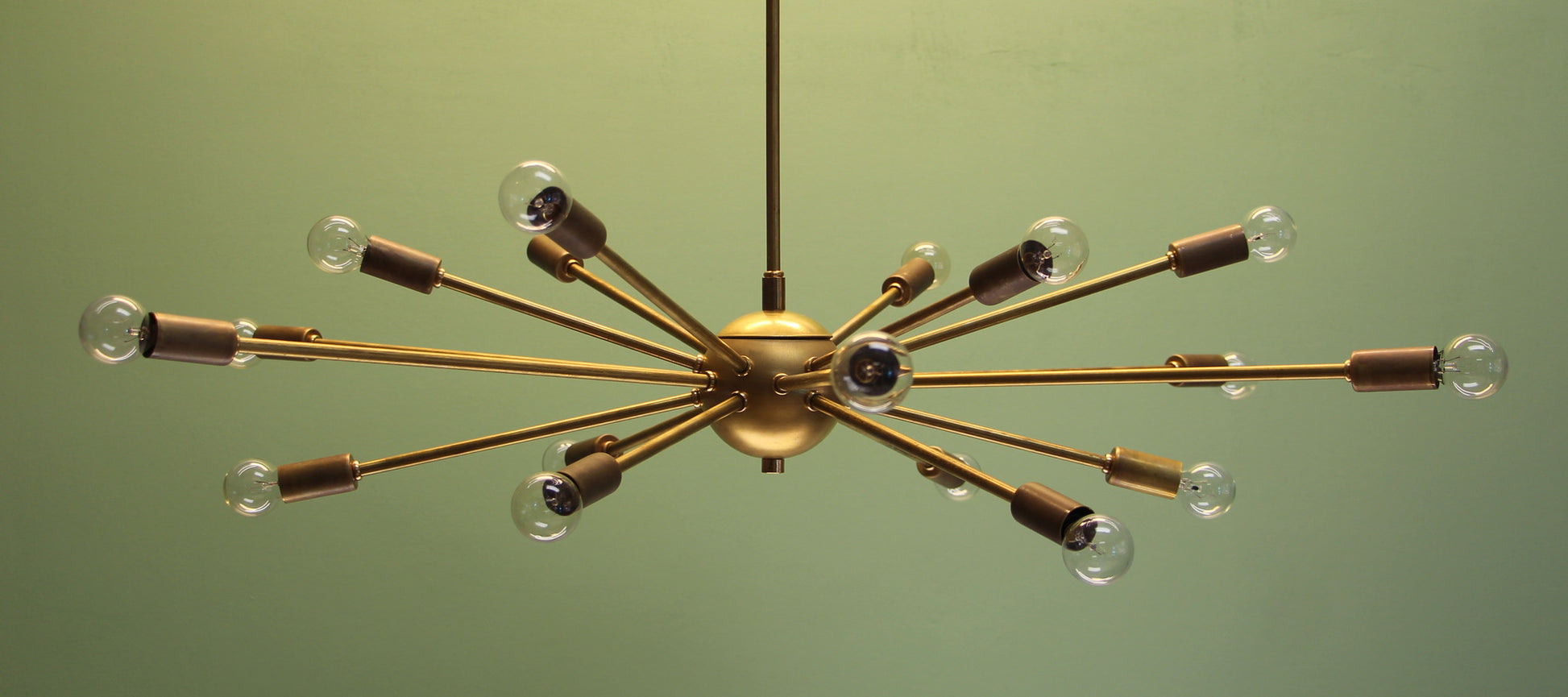 36" Classic Sputnik Chandelier Pendant Light Raw Brass