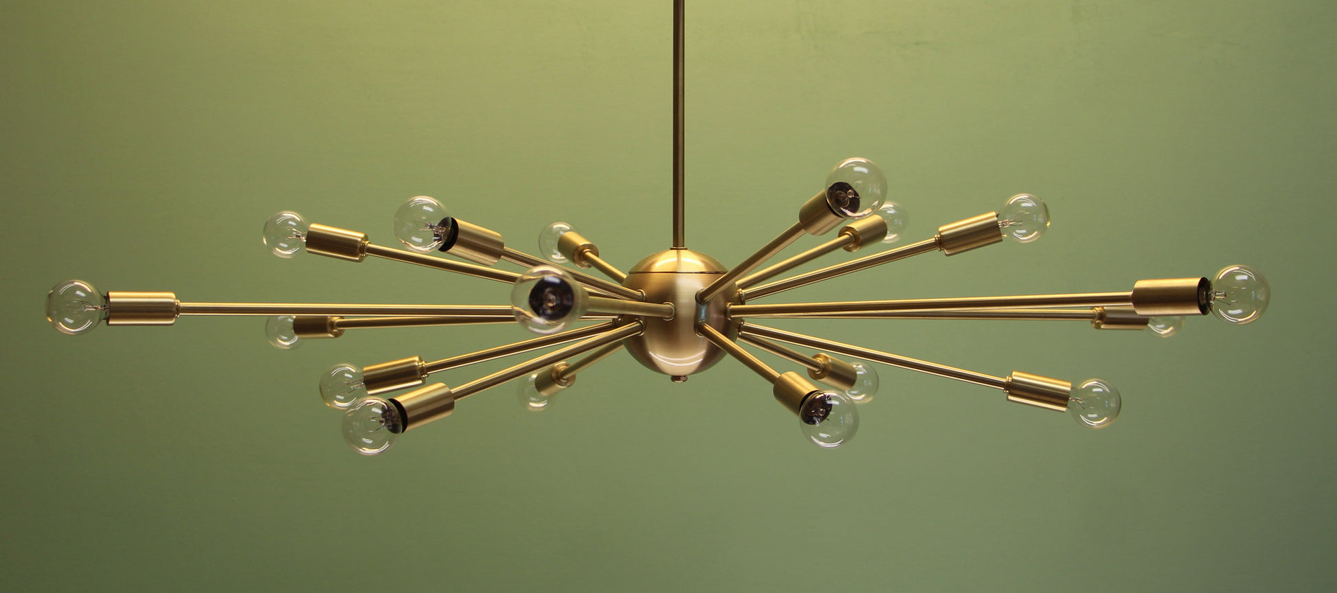 36" Classic Sputnik Chandelier Pendant Light Satin Brass