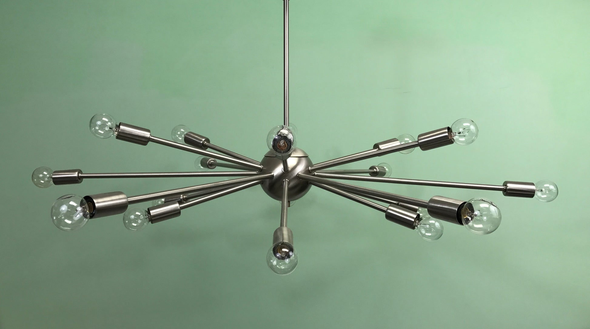 36" Classic Sputnik Chandelier Pendant Light Satin Nickel