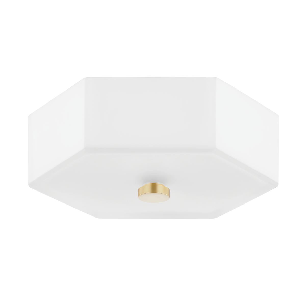 Lizzie Hexagon Flush Mount by Mitz - Polished Nickel or Modern Brass Finish 