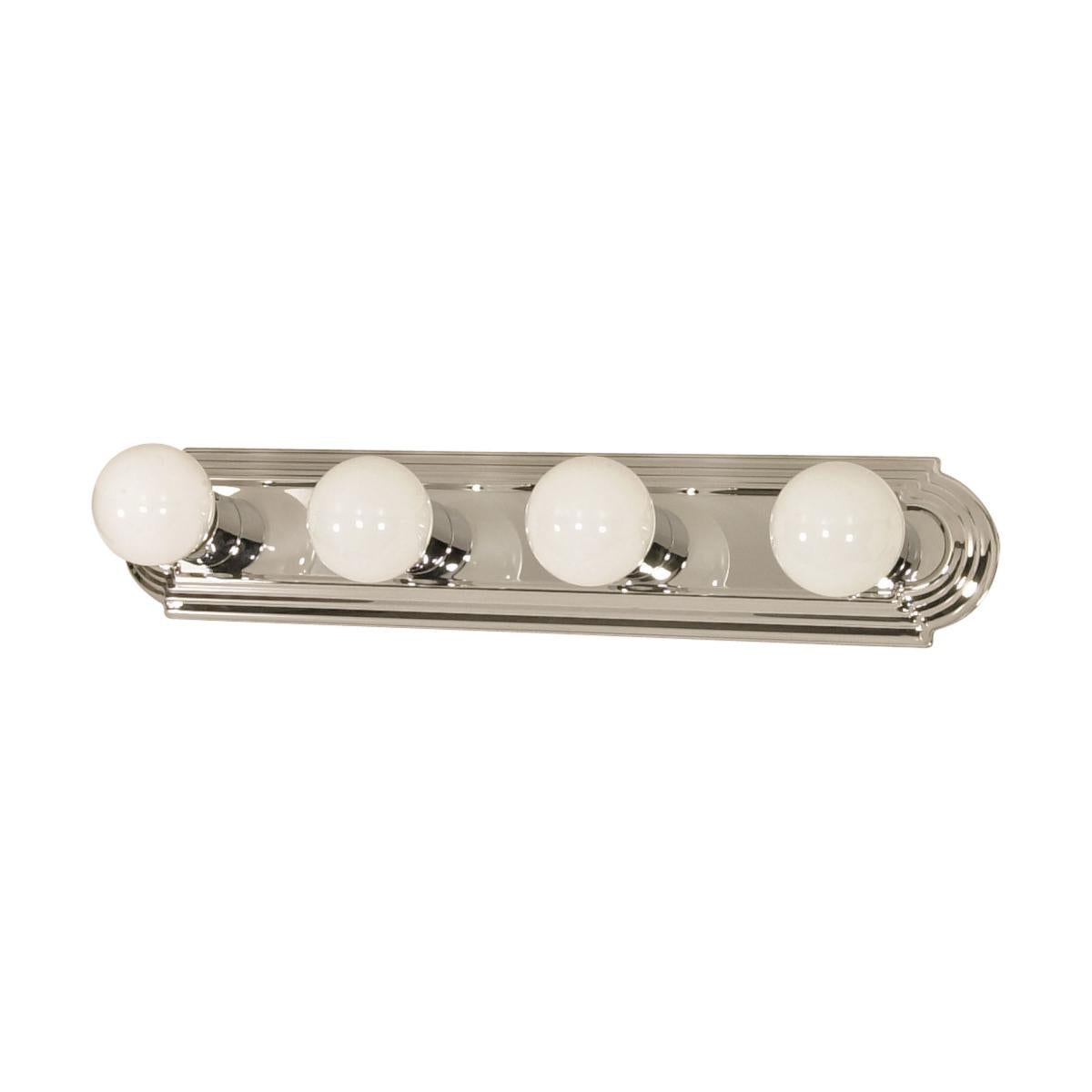 4-Light Traditional Hollywood Makeup Mirror Vanity Wall Sconce 24" Bath Fixture - Polished Chrome, Polished Brass, Satin Nickel, Rubbed Bronze or White - Mid Century Modern Lighting by Practical Props