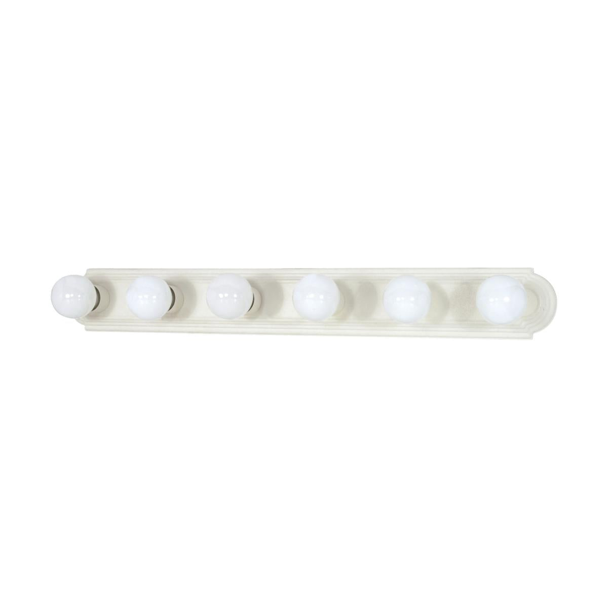 6-Light Traditional Hollywood Makeup Mirror Vanity Wall Sconce 36" Bath Fixture - Polished Chrome, Polished Brass, Satin Nickel, Rubbed Bronze or White - Mid Century Modern Lighting by Practical Props