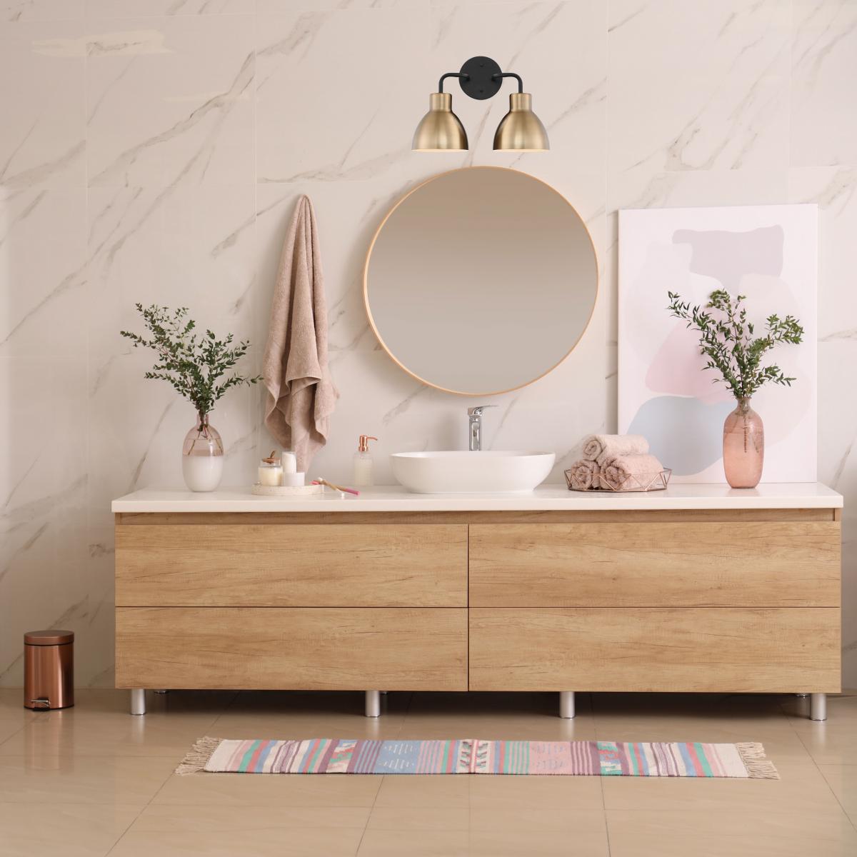 Sloan 2-Light Modern Farmhouse Vanity Wall Sconce with Metal Shade