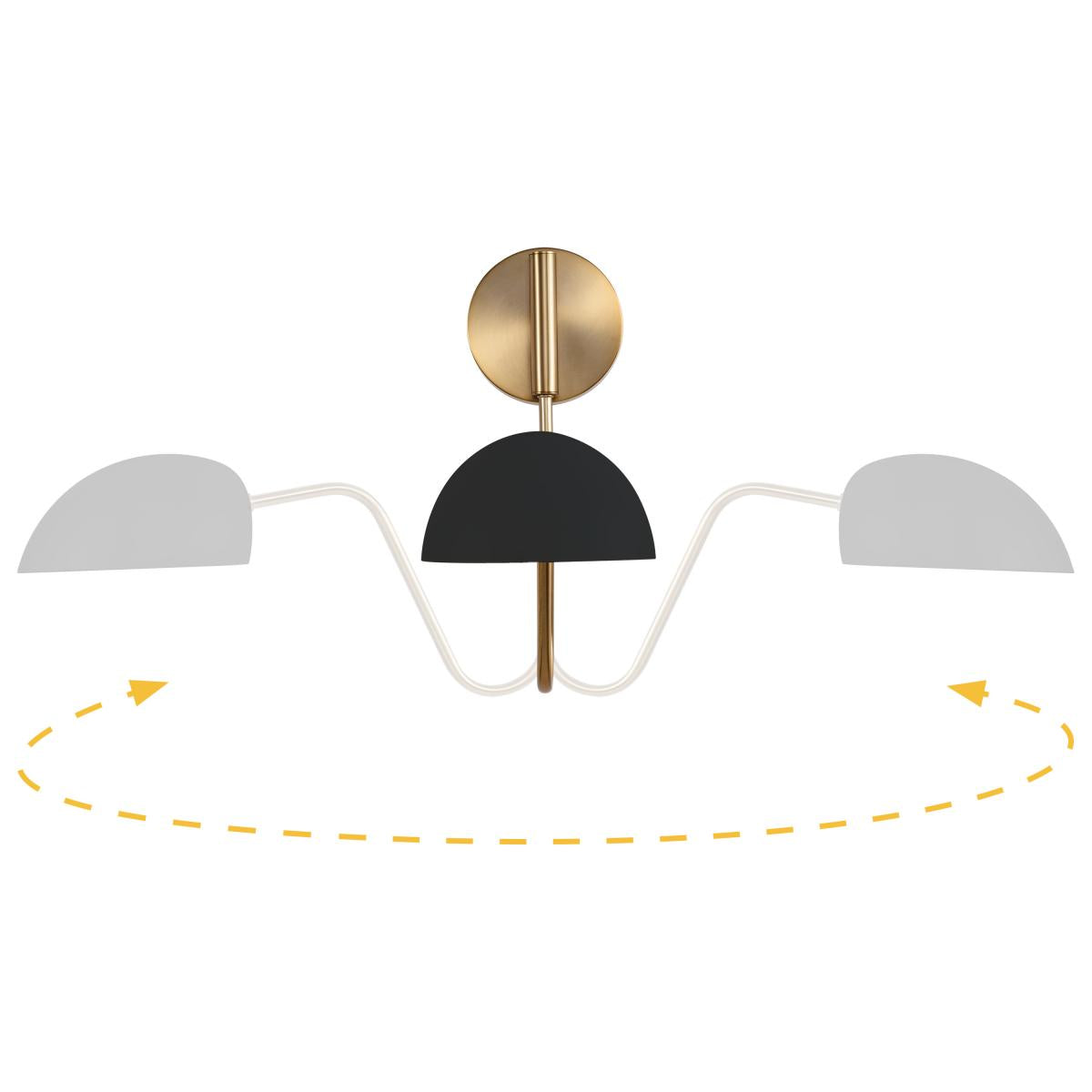 Trilby Modern Brass Swing-Arm Adjustable Wall Sconce