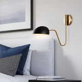 Trilby Modern Brass Swing-Arm Adjustable Wall Sconce