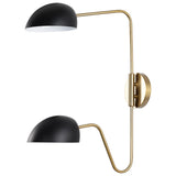 Trilby Modern Brass Double Swing-Arm Adjustable 2-Light Wall Sconce