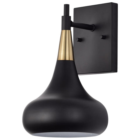 Phoenix Retro Adjustable Cone Wall Sconce - Matte Black + Burnished Brass