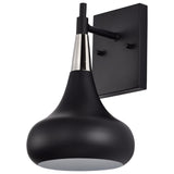 Phoenix Retro Adjustable Cone Wall Sconce - Matte Black + Polished Nickel