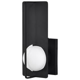 Portal Medium 14" LED Matte Black Glass Globe Exterior Wall Sconce 