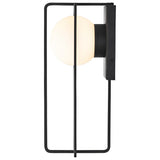 Portal Medium 14" LED Matte Black Glass Globe Exterior Wall Sconce 