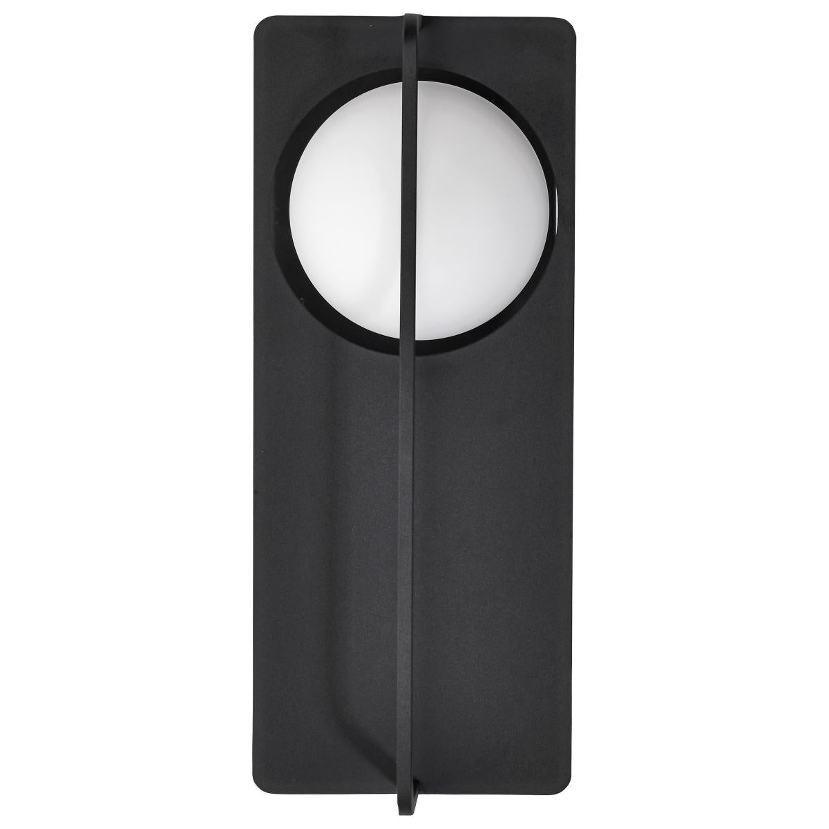 Portal Medium 14" LED Matte Black Glass Globe Exterior Wall Sconce 