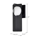 Portal Medium 14" LED Matte Black Glass Globe Exterior Wall Sconce 