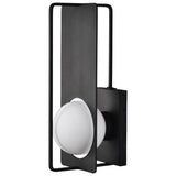 Portal Large 18" LED Matte Black Glass Globe Exterior Wall Sconce