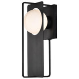 Portal Large 18" LED Matte Black Glass Globe Exterior Wall Sconce