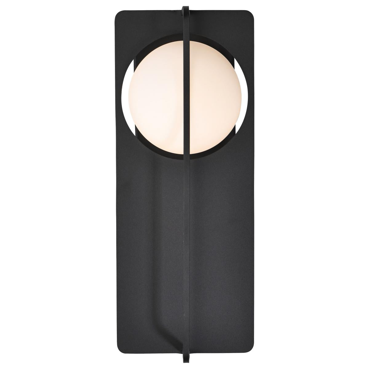 Portal Large 18" LED Matte Black Glass Globe Exterior Wall Sconce