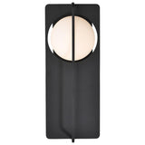 Portal Large 18" LED Matte Black Glass Globe Exterior Wall Sconce