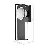 Portal Large 18" LED Matte Black Glass Globe Exterior Wall Sconce