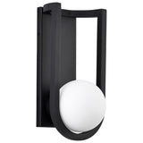 Cradle Large 12" LED Matte Black Glass Globe Exterior Wall SconceCradle Medium 12" LED Matte Black Glass Globe Exterior Wall Sconce