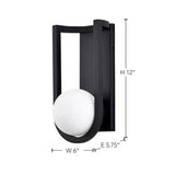 Cradle Large 12" LED Matte Black Glass Globe Exterior Wall SconceCradle Medium 12" LED Matte Black Glass Globe Exterior Wall Sconce